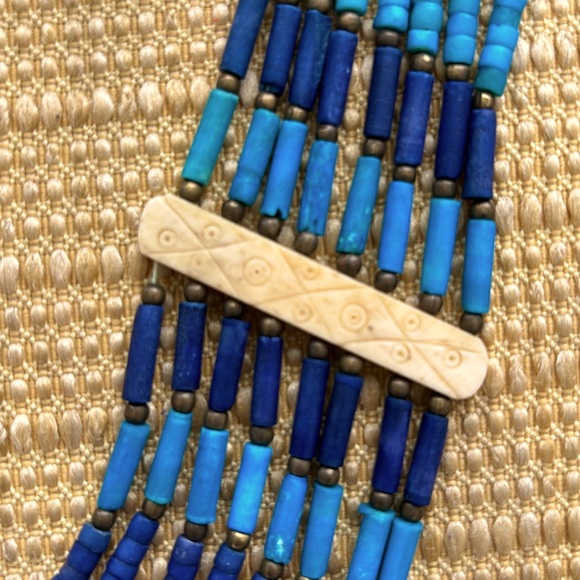 💙🩵 Vintage Blue Bead Multi-Strand Necklace - Picture 2 of 3